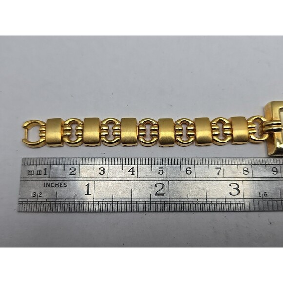 Holsted Gold Tone Tank Bracelet Watch New Battery Ladies Crystal Dress Classic - Picture 10 of 11